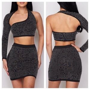 Black rhinestone set